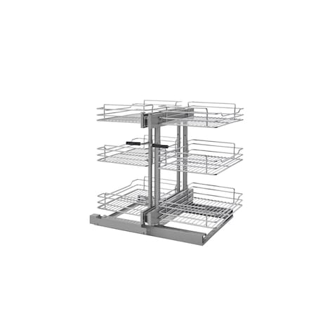 Rev-A-Shelf Steel, Silver, 26.4 in W, 23.84 in H, 20.4 in L, Silver 5PSP3-15SC-CR